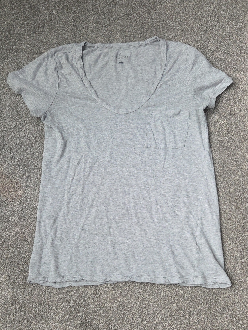 Caslon Light Gray Scoop Neck Pocket Tee